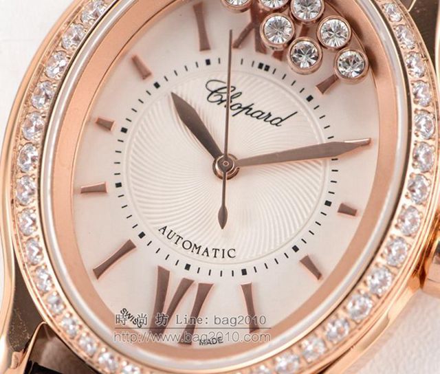 Chopard手錶 蕭邦快樂鑽系列 橢圓型機械6T28新款 蕭邦時尚女表 蕭邦機械女士腕表  hds1842